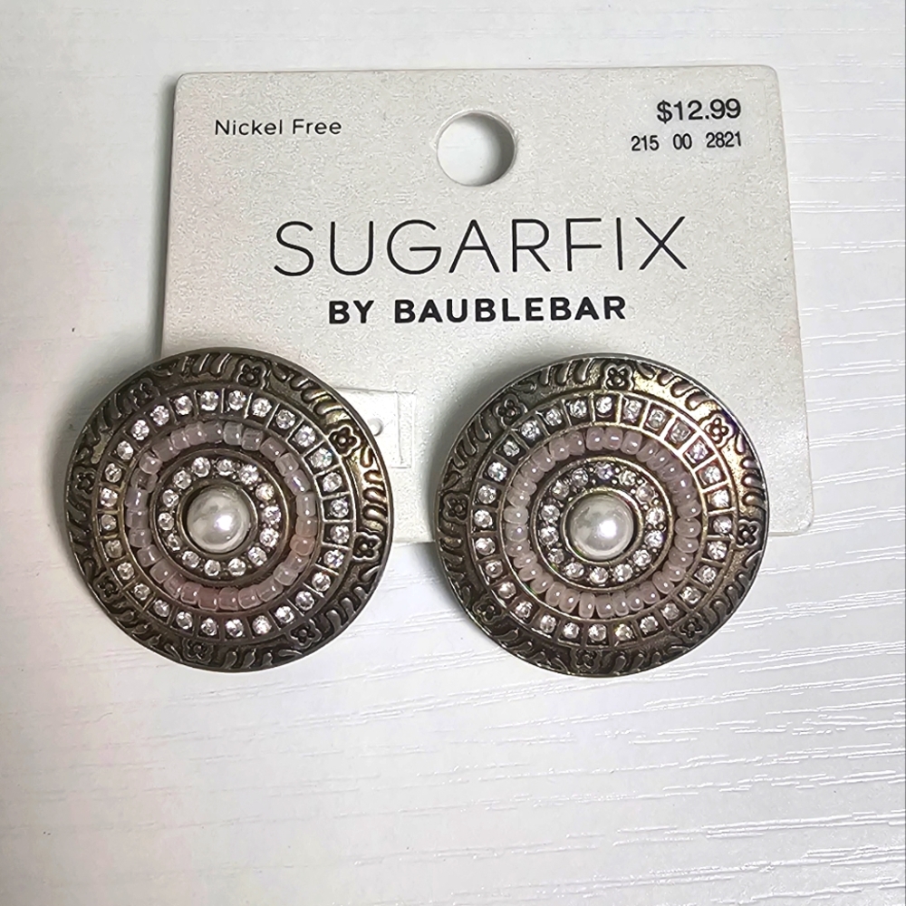 BaubleBar‎ Textured Silver Earrings